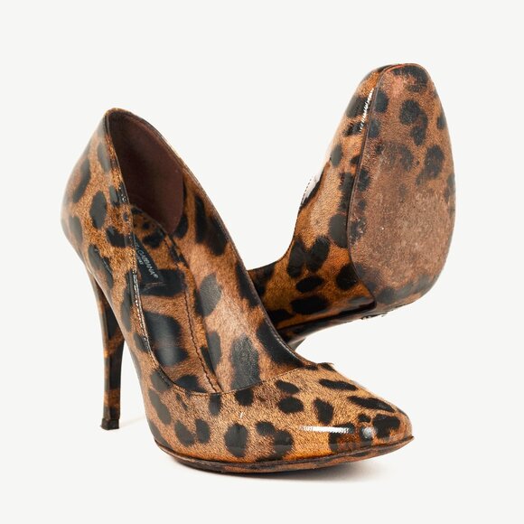 Dolce & Gabbana Brown Leopard Patent Leather Pumps - Picture 4 of 9